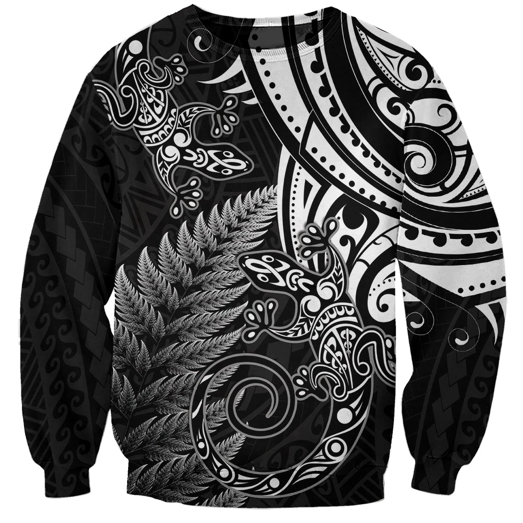 New Zealand Lizard Sweatshirt Silver Fern Aotearoa Maori
