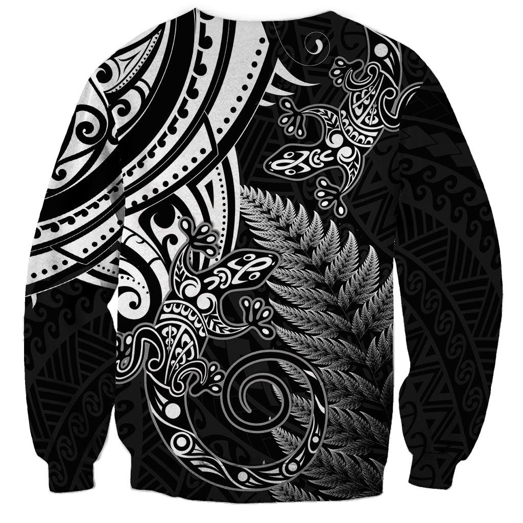 New Zealand Lizard Sweatshirt Silver Fern Aotearoa Maori