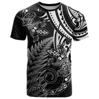 New Zealand Lizard T Shirt Silver Fern Aotearoa Maori
