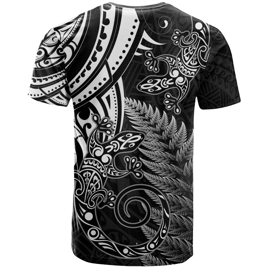 New Zealand Lizard T Shirt Silver Fern Aotearoa Maori