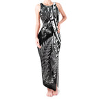 New Zealand Lizard Tank Maxi Dress Silver Fern Aotearoa Maori