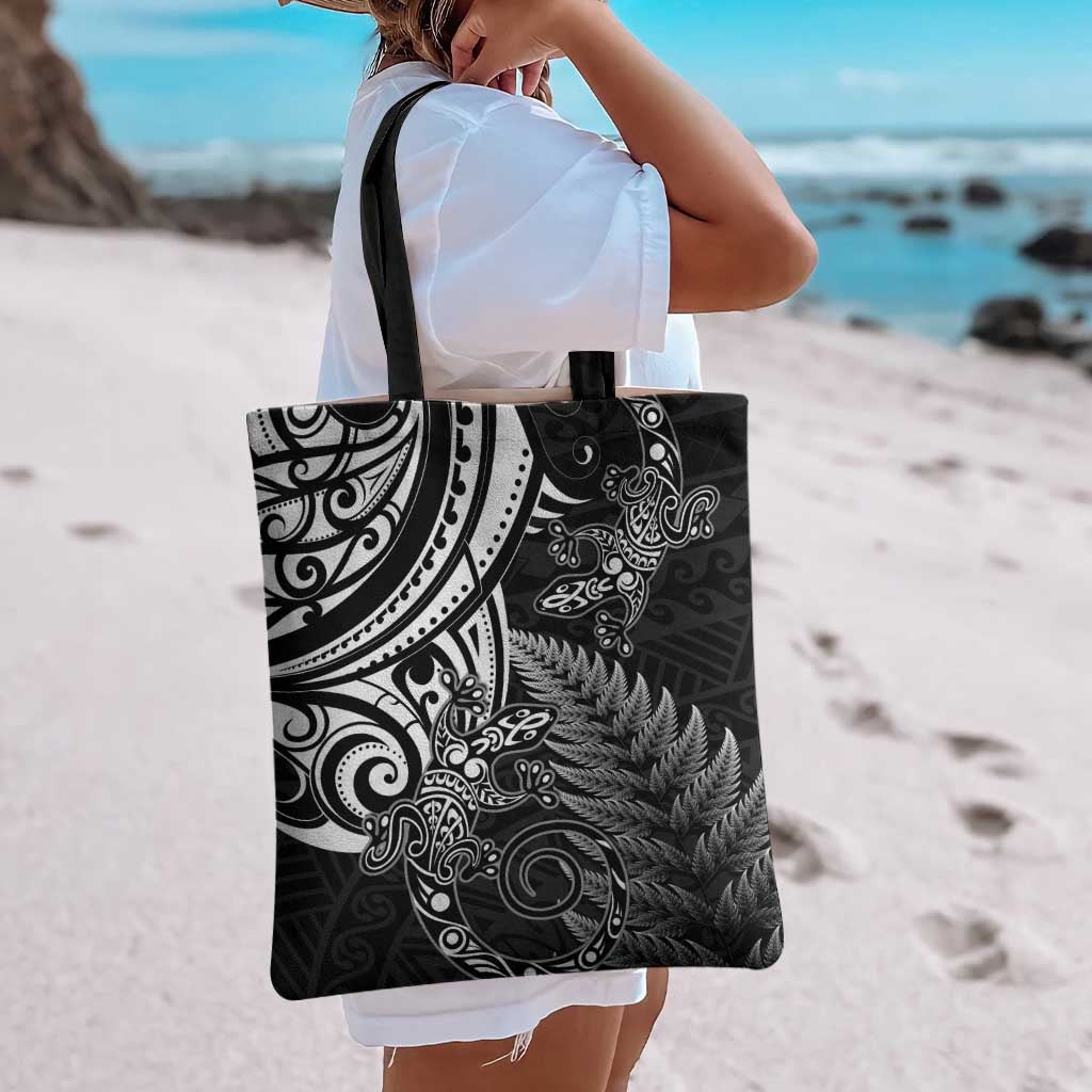 New Zealand Lizard Tote Bag Silver Fern Aotearoa Maori - Aussie Hoodie