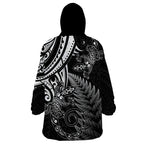 New Zealand Lizard Wearable Blanket Hoodie Silver Fern Aotearoa Maori
