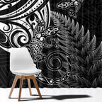 New Zealand Lizard Window Curtain Silver Fern Aotearoa Maori