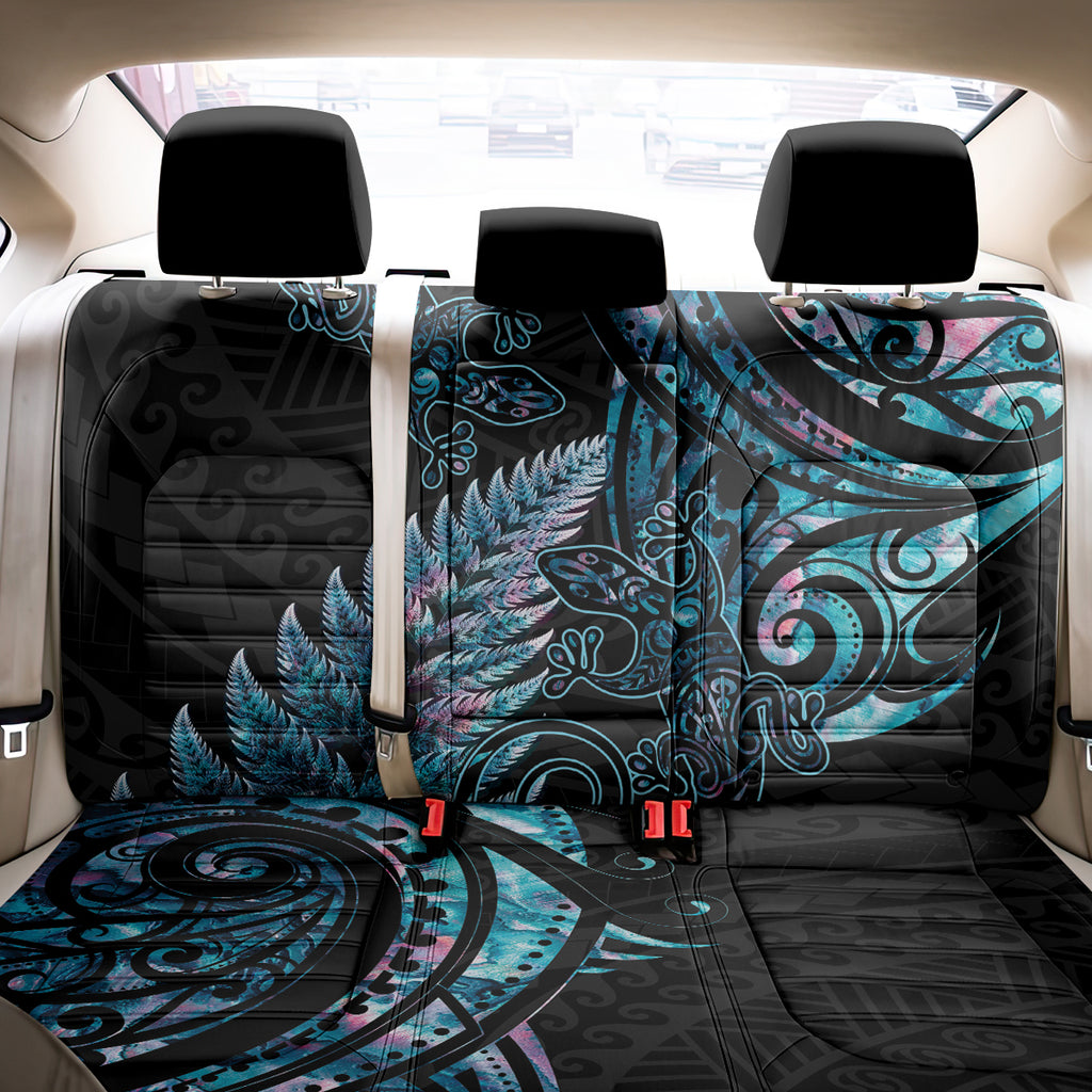 New Zealand Lizard Back Car Seat Cover Silver Fern Aotearoa Maori With Paua Shell