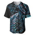New Zealand Lizard Baseball Jersey Silver Fern Aotearoa Maori With Paua Shell