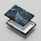 New Zealand Lizard Canvas Wall Art Silver Fern Aotearoa Maori With Paua Shell