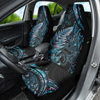 New Zealand Lizard Car Seat Cover Silver Fern Aotearoa Maori With Paua Shell