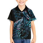New Zealand Lizard Hawaiian Shirt Silver Fern Aotearoa Maori With Paua Shell