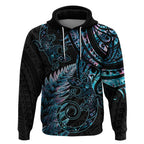 New Zealand Lizard Hoodie Silver Fern Aotearoa Maori With Paua Shell