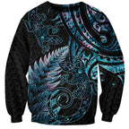 New Zealand Lizard Sweatshirt Silver Fern Aotearoa Maori With Paua Shell