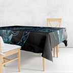 New Zealand Lizard Tablecloth Silver Fern Aotearoa Maori With Paua Shell
