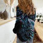 New Zealand Lizard Women Casual Shirt Silver Fern Aotearoa Maori With Paua Shell