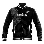 Custom New Zealand Haka Rugby Baseball Jacket 2024 Pacific Go Black Silver Fern