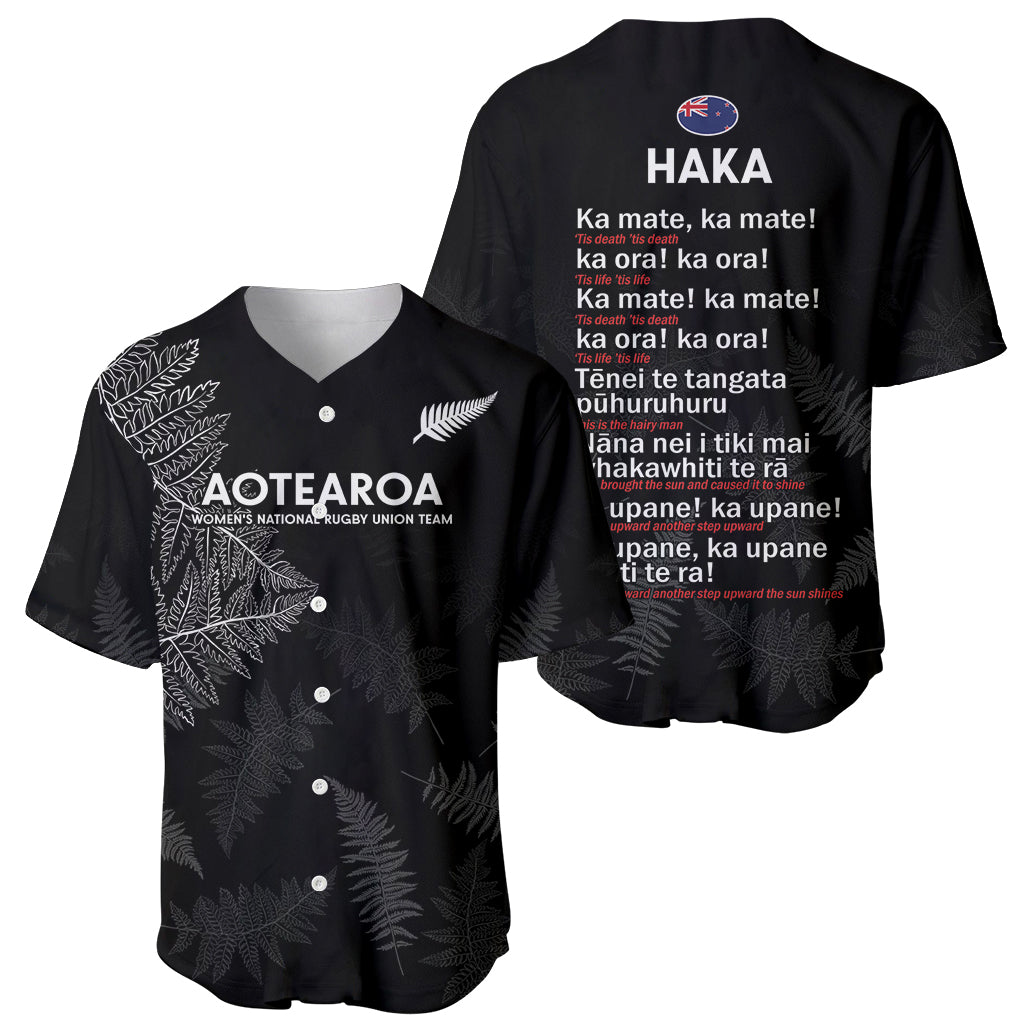 Custom New Zealand Haka Rugby Baseball Jersey 2024 Pacific Go Black Silver Fern