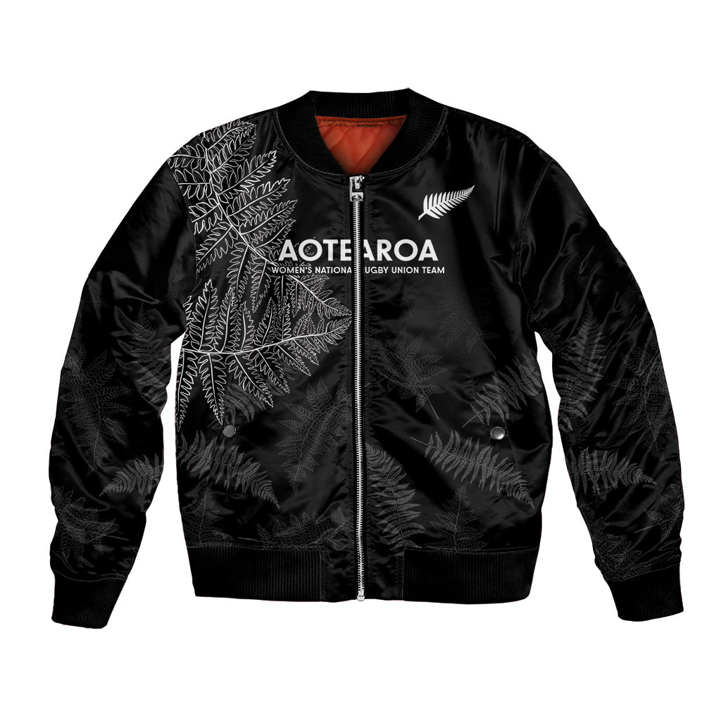 Custom New Zealand Haka Rugby Bomber Jacket 2024 Pacific Go Black Silver Fern