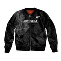 Custom New Zealand Haka Rugby Bomber Jacket 2024 Pacific Go Black Silver Fern