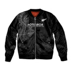 Custom New Zealand Haka Rugby Bomber Jacket 2024 Pacific Go Black Silver Fern