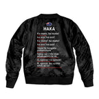 Custom New Zealand Haka Rugby Bomber Jacket 2024 Pacific Go Black Silver Fern