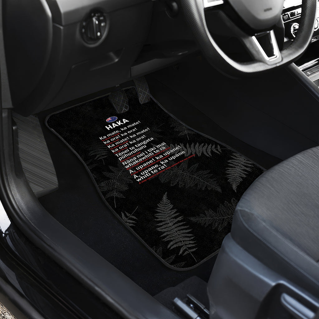 Custom New Zealand Haka Rugby Car Mats 2024 Pacific Go Black Silver Fern