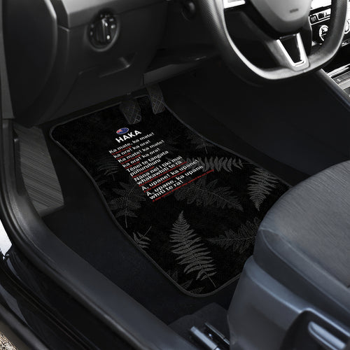 Custom New Zealand Haka Rugby Car Mats 2024 Pacific Go Black Silver Fern