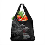 Custom New Zealand Haka Rugby Grocery Bag Pacific Go Black Silver Fern