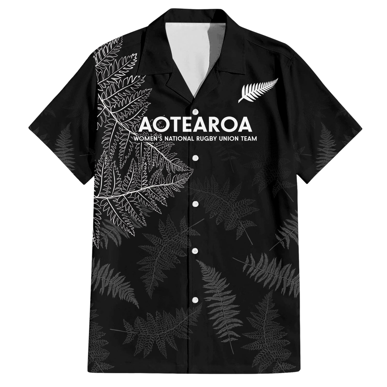 Custom New Zealand Haka Rugby Hawaiian Shirt 2024 Pacific Go Black Silver Fern