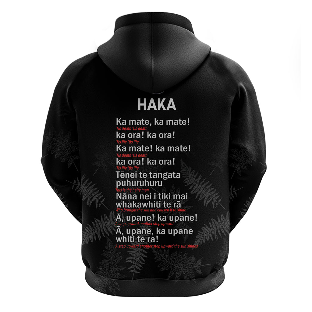 Custom New Zealand Haka Rugby Hoodie 2024 Pacific Go Black Silver Fern