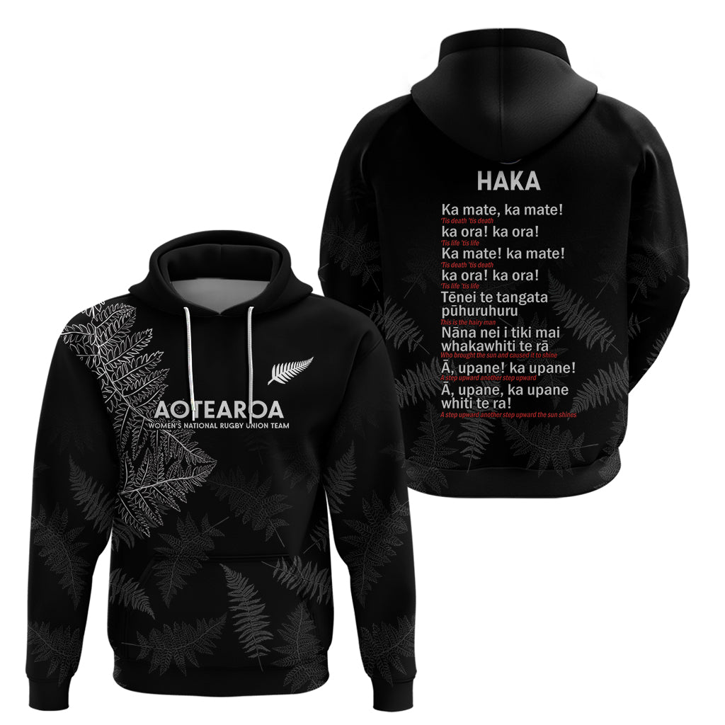 Custom New Zealand Haka Rugby Hoodie 2024 Pacific Go Black Silver Fern
