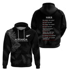 Custom New Zealand Haka Rugby Hoodie 2024 Pacific Go Black Silver Fern