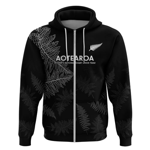 Custom New Zealand Haka Rugby Hoodie 2024 Pacific Go Black Silver Fern