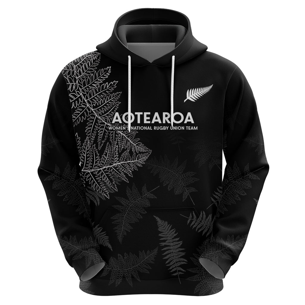 Custom New Zealand Haka Rugby Hoodie 2024 Pacific Go Black Silver Fern