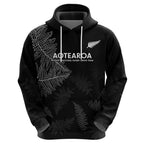 Custom New Zealand Haka Rugby Hoodie 2024 Pacific Go Black Silver Fern