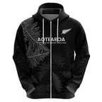 Custom New Zealand Haka Rugby Hoodie 2024 Pacific Go Black Silver Fern