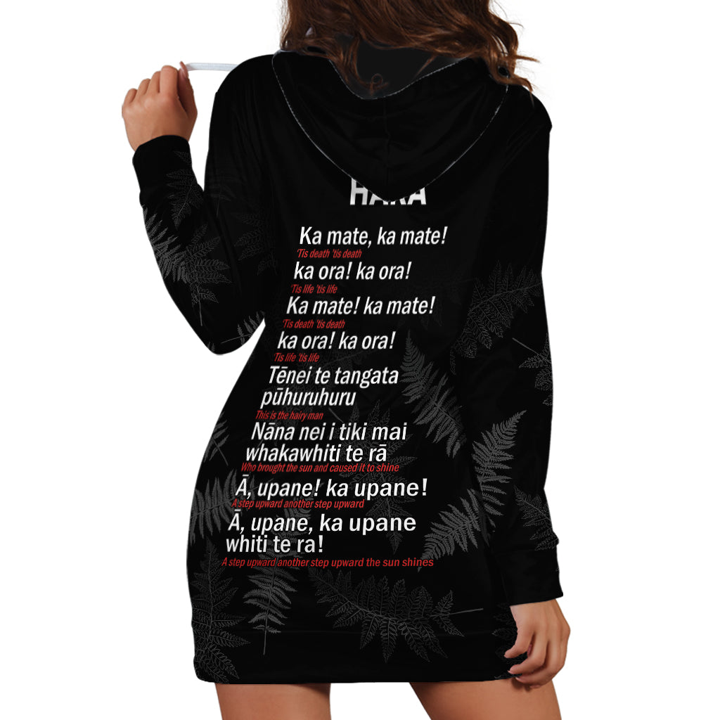 Custom New Zealand Haka Rugby Hoodie Dress 2024 Pacific Go Black Silver Fern