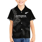 Custom New Zealand Haka Rugby Kid Hawaiian Shirt 2024 Pacific Go Black Silver Fern