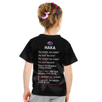 Custom New Zealand Haka Rugby Kid T Shirt 2024 Pacific Go Black Silver Fern