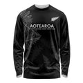 Custom New Zealand Haka Rugby Long Sleeve Shirt 2024 Pacific Go Black Silver Fern