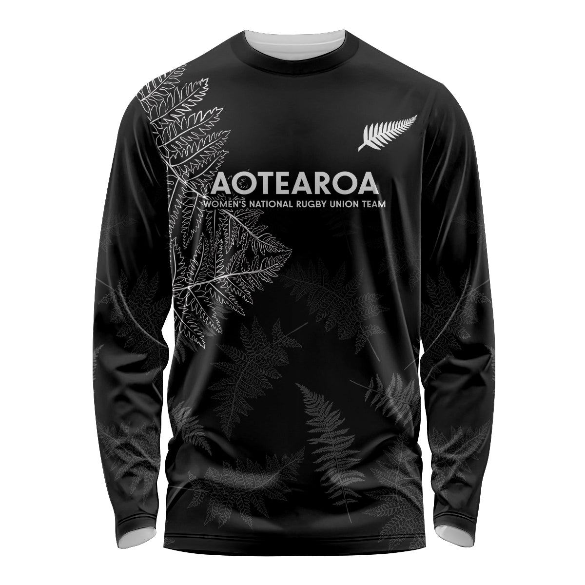 Custom New Zealand Haka Rugby Long Sleeve Shirt 2024 Pacific Go Black Silver Fern