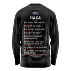 Custom New Zealand Haka Rugby Long Sleeve Shirt 2024 Pacific Go Black Silver Fern