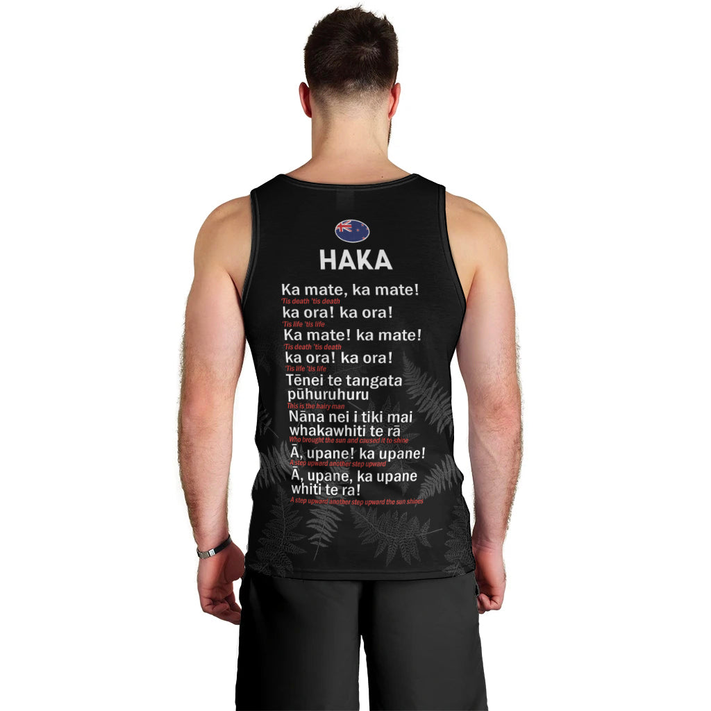 Custom New Zealand Haka Rugby Men Tank Top 2024 Pacific Go Black Silver Fern