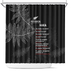 Custom New Zealand Haka Rugby Shower Curtain 2024 Pacific Go Black Silver Fern