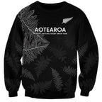 Custom New Zealand Haka Rugby Sweatshirt 2024 Pacific Go Black Silver Fern