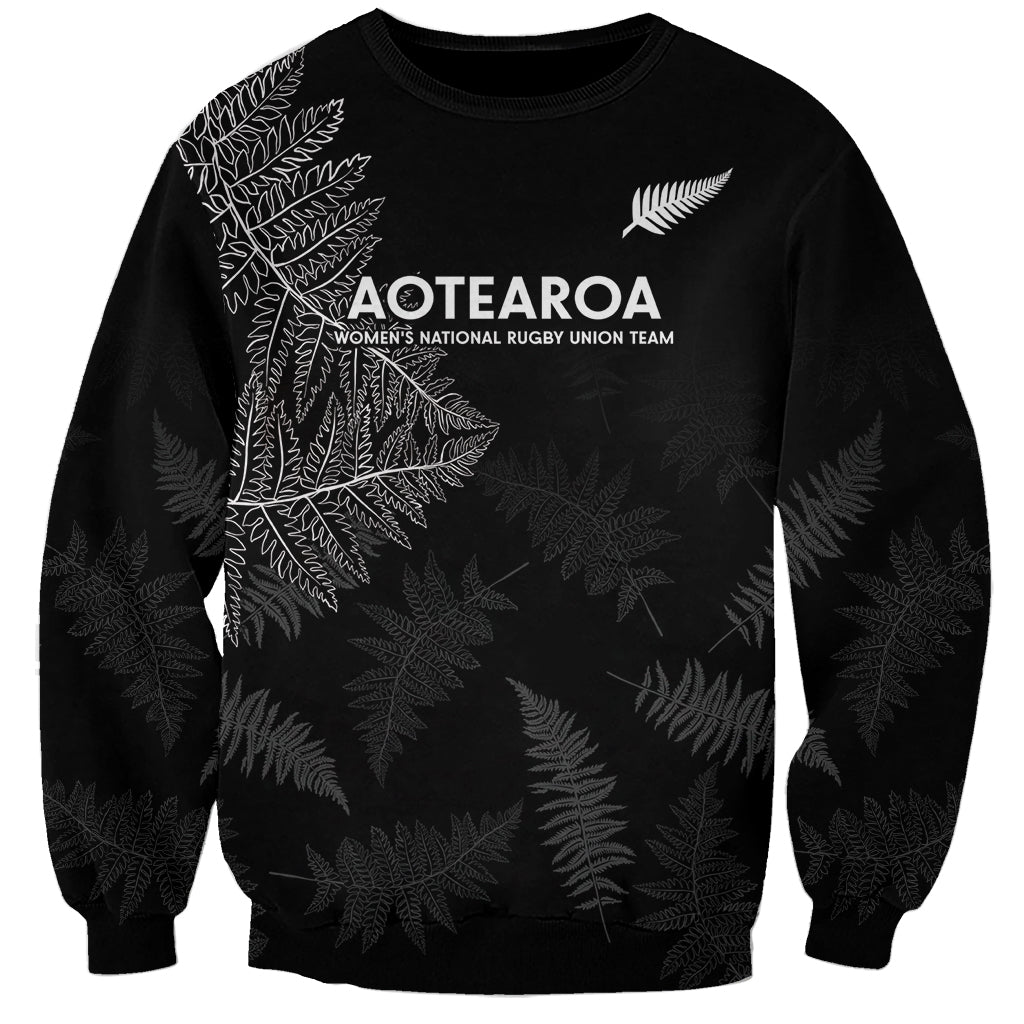 Custom New Zealand Haka Rugby Sweatshirt 2024 Pacific Go Black Silver Fern