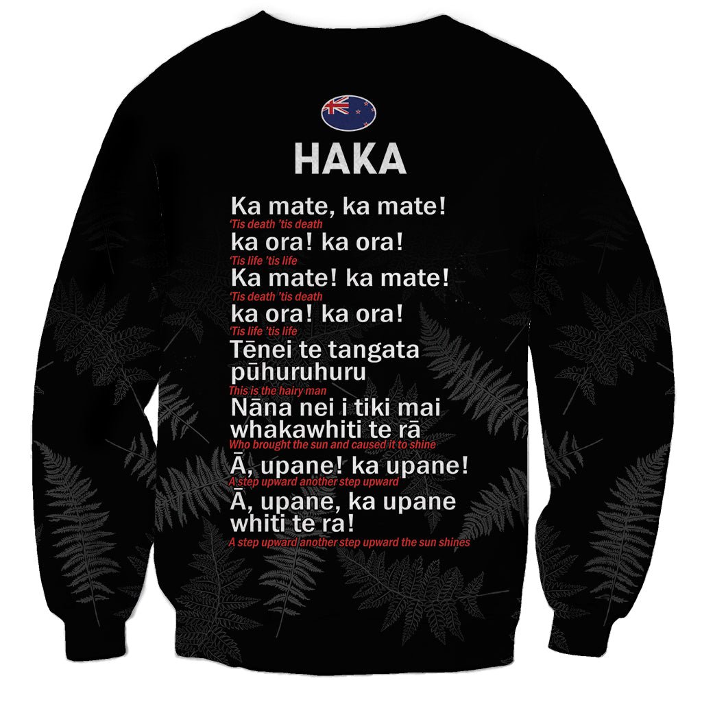 Custom New Zealand Haka Rugby Sweatshirt 2024 Pacific Go Black Silver Fern