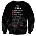 Custom New Zealand Haka Rugby Sweatshirt 2024 Pacific Go Black Silver Fern