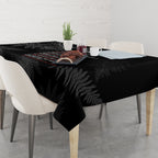 Custom New Zealand Haka Rugby Tablecloth 2024 Pacific Go Black Silver Fern