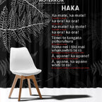 Custom New Zealand Haka Rugby Window Curtain 2024 Pacific Go Black Silver Fern