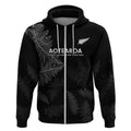 Custom New Zealand Haka Rugby Zip Hoodie 2024 Pacific Go Black Silver Fern
