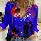 (Custom Personalised) Australia And New Zealand ANZAC Women Casual Shirt Lest We Forget LT14